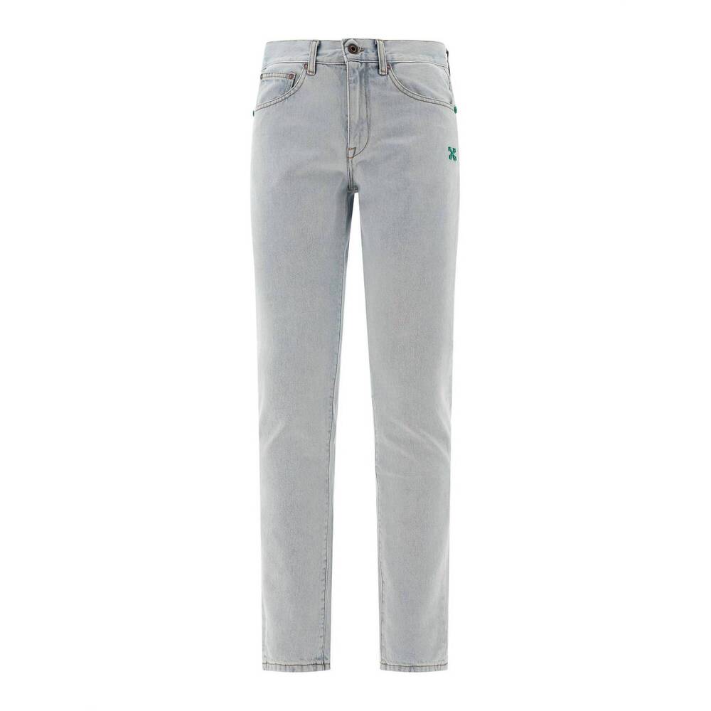 NEW OFF-WHITE men's designer jeans in light indigo